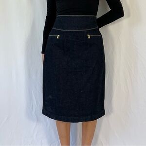 Lauren Jeans Co. by Ralph Lauren Denim Pencil Skirt with Gold Zippers